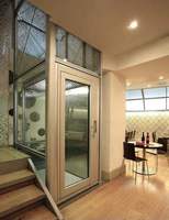 Ascenseur hydraulique pour villa JINMEITE, sans fosse, cabine en verre intérieure, acier au carbone, installation facile, 2-5 étages, CE