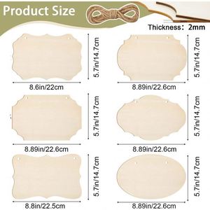 <b>Custom</b> Unfinished DIY Wooden Rectangular Hanging Ornament for Wedding Christmas Blank Sign for <b>Painting</b> Writing Engraving - Product Image 4