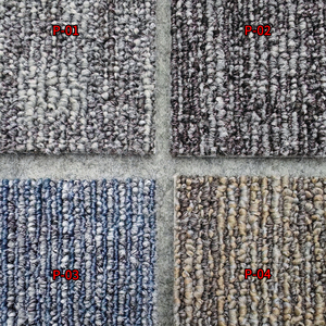 Dalles de moquette commerciales modernes, couleur unie, à poils ras, avec support antidérapant en caoutchouc, pour usage bureautique, forme carrée, en polypropylène - Product Image 5