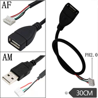 Cable USB Tipo A Macho a Hembra con Conector JST SUR de 4 Pines y 5 Pines, Paso de 0.8mm y 2.54mm, Conector USB Macho