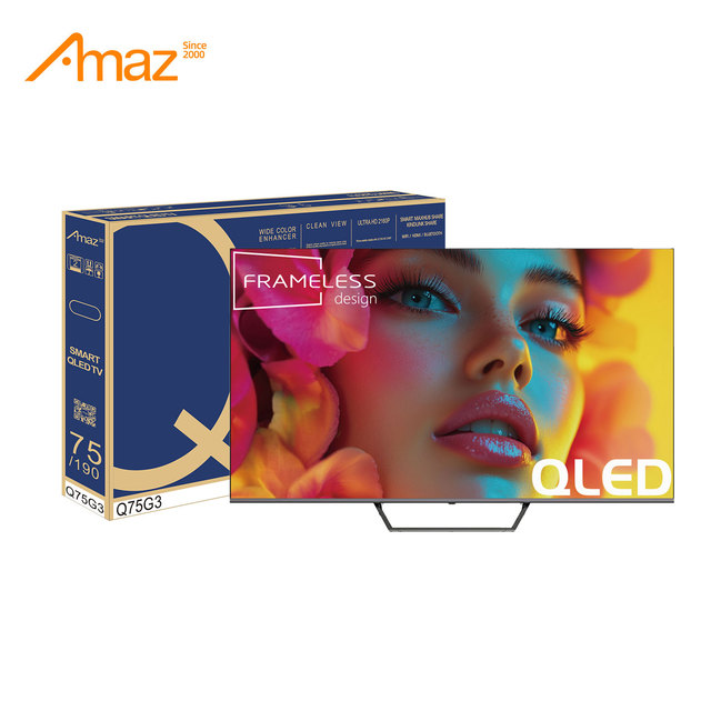 65inch QLED 4K 16GB Android Web OS Frameless Smart TV Black Cabinet 60Hz Dual-Band Wi-Fi OEM Television