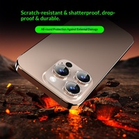 Nouvel Arrivage : Protection d'objectif photo en diamant pour iPhone 17 Pro Max, 16 Pro, 14, 15 Plus, 13 – Installation facile, luxe et brillant pour objectif de téléphone portable