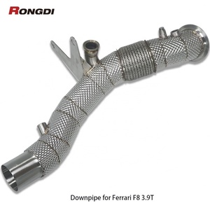 Tuyau d'échappement haute performance en acier inoxydable 304 pour Ferrari F8 3.9L 2019+ avec bouclier thermique - Product Image 4