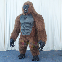 Costume de Mascotte Gorille Grandeur Nature Réaliste en Fourrure Noire Gonflable pour Événements Corporatifs, Fêtes, Accessoires de Film et Thèmes