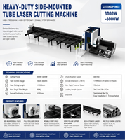 Machine de découpe laser à fibre CNC robuste pour tubes, 3000 à 6000W, double mandrin latéral avec chargement semi-automatique