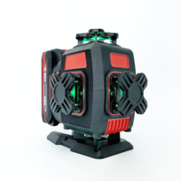 Niveau laser 4D à faisceau vert avec affichage intelligent de l'angle d'inclinaison, affichage de la puissance restante par touches physiques, auto-nivelant, kit multifonction complet
