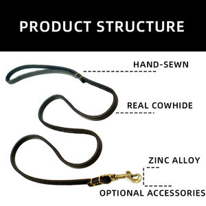 OEM/ODM personalizado de alta calidad suave de cuero genuino correa de perro Durable capa superior de lujo de moda al por mayor encantadora capa superior de entrenamiento - Product Image 3