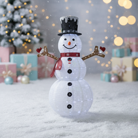 Bonhomme de neige de Noël pré-éclairé, LED, étanche IP44, 3D, télescopique, pliable, en fer, décoration de jardin extérieur