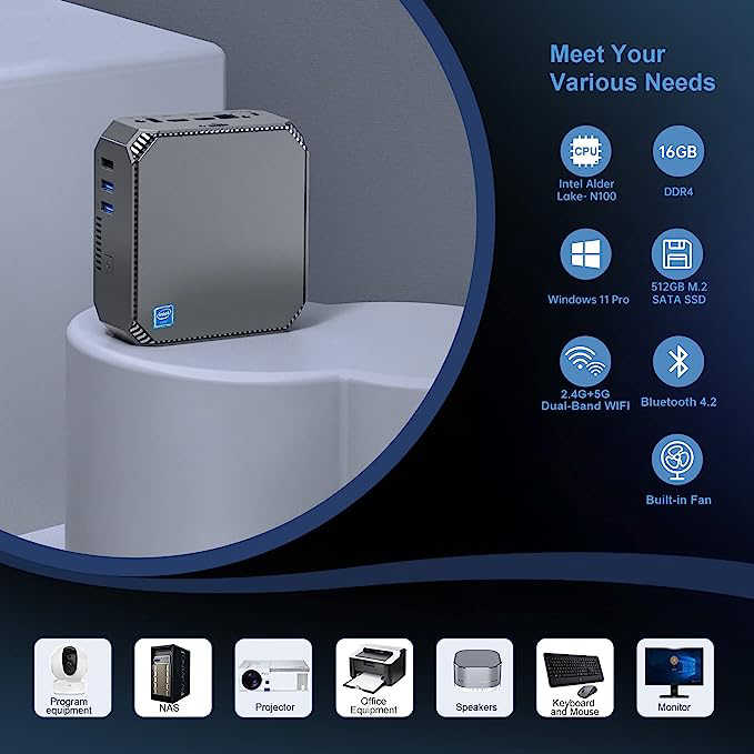 CYX Mini PC with Intel Alder Lake N100 - 16GB RAM, 512GB SSD