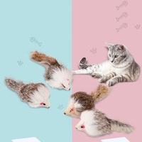 Jouet pour chat en plastique durable à poils longs double couleur Petite souris en peau de lapin pour chats