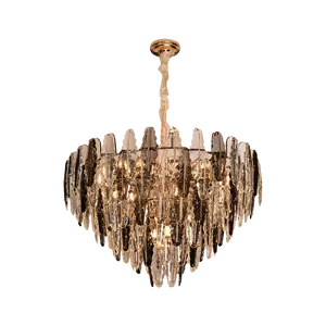 现代帝国豪华大型 K9 水晶金枝形吊灯与 LED 灯泡