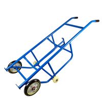 Chariot de manutention hydraulique manuel pour fûts d'huile, capacité de 350 kg, acier haute résistance pour fûts en acier de 55 gallons / fûts en plastique de 250 L