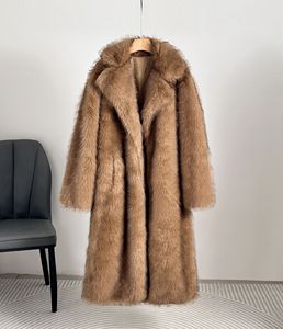 <span class=keywords><strong>Manteau</strong></span> <span class=keywords><strong>Long</strong></span> en Fausse <span class=keywords><strong>Fourrure</strong></span> pour <span class=keywords><strong>Femme</strong></span>, Col Tailleur Luxueux, Automne Hiver, Vente Chaude - Product Image 1