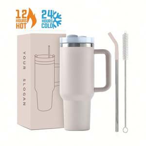 Vaso Térmico de Doble Pared de Acero Inoxidable de 40 oz con Asa y Popote, Imprescindible para Viajes 2024 - Envío desde Almacén de EE. UU. - Product Image 2