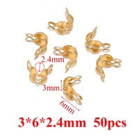 Connecteurs à calotte en acier inoxydable plaqué or 18 carats pour bijoux DIY, colliers et bracelets