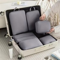 Cube d'emballage de compression 6 pièces-Durable, pour la classification des bagages et des vêtements, sac de rangement pour vêtements