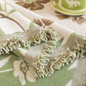 <span class=keywords><strong>Funda</strong></span> de Sofá Floral Color Caqui, Manta Jacquard Botánica, Protector de Muebles de Chenilla con Borlas, <span class=keywords><strong>Funda</strong></span> para Sofá de <span class=keywords><strong>3</strong></span> <span class=keywords><strong>Plazas</strong></span> - Product Image 3