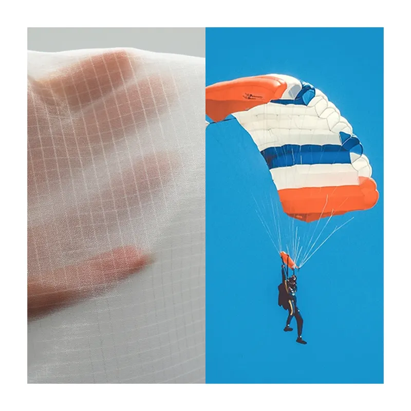 30D Nylon 66 Forte résistance à la déchirure Ripstop Parapente tissu imperméable extérieur Parachute tissu