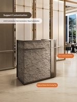 Comptoir de réception commercial en acier inoxydable de luxe léger pour bureau, centre commercial, hôtel, restaurant, magasin de vêtements, bar