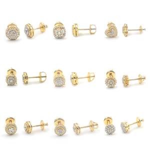 Fine Jewelry Hotsale 10K 14K 18K Real <strong>Solid</strong> <strong>Gold</strong> <strong>Earring</strong> Natural Diamond Round Cut Screw Back Stud <strong>Earring</strong> Jewelry for Women Men - Product Image 5