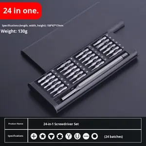 طقم مفكات يدوية 24 في 1 بمقبض بلاستيكي، أدوات يدوية منزلية للصيانة الذاتية، طقم أدوات دقيقة مغناطيسية لإصلاح وتفكيك الهواتف المحمولة - Product Image 5