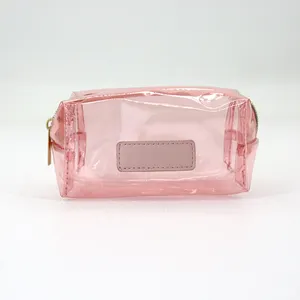 Makeup Cosmetic Bag Wholesale Custom Plastic Transparent Toiletry Kit Pouch Black Leather Vanity Waterproof Cosmetic Case Clear PVC Brush Makeup Bag