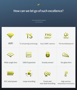 Sin pantalla WiFi 2K Loop Dashcam Conducción Segura Ip67 grabadora <span class=keywords><strong>de</strong></span> doble lente pistas GPS apagado automático para grabadora <span class=keywords><strong>de</strong></span> motocicleta - Product Image 6