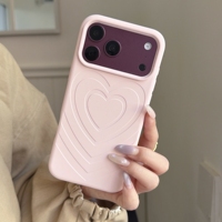 Coque de téléphone 3D Cœur pliable effet froissé tendance pour iPhone 18 Pro Max, 18 Pro, 18 et iPhone 17 Pro – Housse intégrale en silicone doux mat