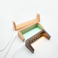 Cadre photo moderne en bois illuminé par LED en forme de U 3D avec alimentation USB Veilleuse de 6 à 8 pouces et lumières multicolores