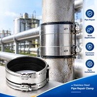 Connecteur de tuyau de type pince en acier inoxydable de haute qualité avec revêtement en caoutchouc |   Raccord de réparation des fuites pour systèmes de pipelines industriels