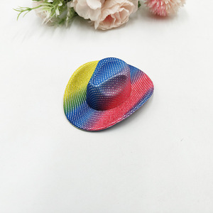 Commercio all'ingrosso Mini cappello da Cowgirl al Neon Glitter spazio olografico cappello da <span class=keywords><strong>Cowboy</strong></span> occidentale decorazione per feste forniture per discoteca - Product Image 5