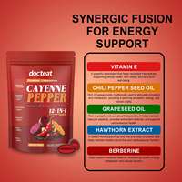 Docteat Offre Spéciale Gélules de Poivre de Cayenne Équivalent par Portion Formule Botanique Avancée 12-en-1 Complément Alimentaire