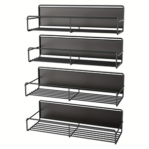 Étagère à épices magnétique murale pour réfrigérateur, multifonctionnelle, en métal, pour économiser de l'espace dans la cuisine, organisateur de bouteilles d'assaisonnement - Product Image 5