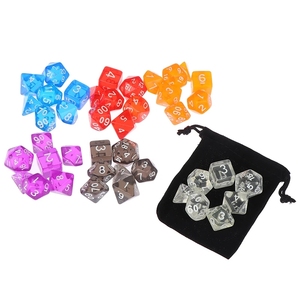 Juego de 7 piezas de dados poliédricos transparentes D4 D6 D8 D10 <span class=keywords><strong>D</strong></span> % D12 D20 juegos de mesa con bolsa de plástico Acrílico - Product Image 5