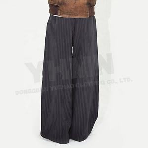 <span class=keywords><strong>กางเกง</strong></span>สตรีทแวร์สไตล์<span class=keywords><strong>เกาหลี</strong></span> ผ้าฝ้ายผสมโพลีเอสเตอร์ เอวสูง ทรงหลวม โอเวอร์ไซส์ ลายทางพับจีบ ทรงแบ็กกี้ สำหรับผู้ชาย - Product Image 4