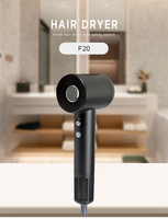 Sèche-cheveux ionique professionnel 1600W avec moteur BLDC sans balais, faible bruit, haute vitesse et réglages de chaleur élevée pour les salons et les voyages