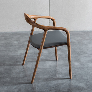 Sillón de madera de cuero moderno, diseño de estilo nórdico <span class=keywords><strong>CH24</strong></span>, sillas de comedor de madera, sillas de comedor de madera para hotel y restaurante - Product Image 2