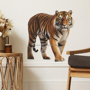 Stickers muraux tigre de simulation 3D créative autocollants décoratifs salon chambre à coucher papier peint PVC auto-adhésif - Product Image 4