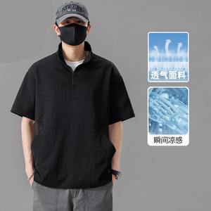 Ropa de Trabajo Casual Vintage para Hombre, Verano 2025, Sin Mangas, Cuello Redondo, de Seda Helada con Cuentas, de Secado Rápido - Product Image 2