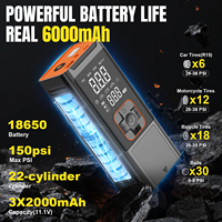 Vente chaude usine : Démarreur de batterie de voiture intelligent portable, gonfleur de pneus ABS, moniteur de pression des pneus 14,8 V CC 150 psi avec écran LED