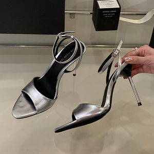 Peep Toe Talon Pantoufle 2025 New Arrival Female Shoes Kitten Gold Fashion <b>Slippers</b> Women <b>Mules</b> Heels - Product Image 3