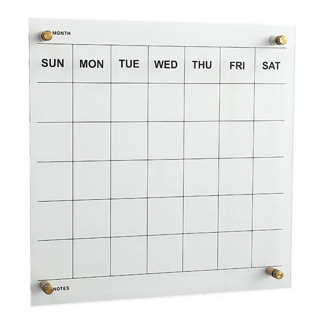 Factory Price Sale Custom Printing Planing & Daily Schedule Acrylic Wall Mounted Calendar