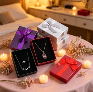 Luxury Square Paper Jewellery Box Custom Logo Printed Bow <b>Tie</b> Gift Packaging Box for Pendant Ring Bracelet - Product Image 3