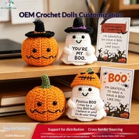 Poupées pommes de terre et ornements citrouille et fantôme en crochet, faits main, à énergie positive, en polyester, pour Halloween, pour l'export, best-sellers