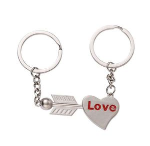 Llaveros de Metal con Forma de Corazón al por Mayor de Fábrica, Llavero de Pareja con la Frase I LOVE YOU - Product Image 5