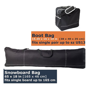 Bolsa plegable para tabla de snowboard, bolsa para botas, combo 2 en 1, funda de viaje sin acolchado, correa de hombro desmontable, compatible con tablas de hasta 165 cm, unisex, color negro - Product Image 2