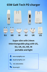 65W USB C sạc Ethernet Adapter có dây USB Made ABS + PC gan 100-240V Điện áp đầu vào kích thước 80*45*12mm/3.15*1.81*0.47inch OTP - Product Image 2