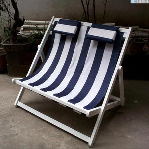 Chaise longue pliante en bois à double assise pour la plage ou la terrasse Chaise de plage confortable pour 2 <span class=keywords><strong>personnes</strong></span> - Product Image 5