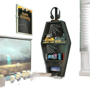 Halloween Decorative Coffin <b>Shelf</b> Wall Mounted Irregular Shape Multipurpose Storage <b>Rack</b> For Home Party Display - Product Image 5
