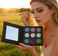Vente chaude 9 couleurs Palette de fard à paupières unique finition mate étanche Pigments chatoyants Nature emballage métallique pour bricolage foncé